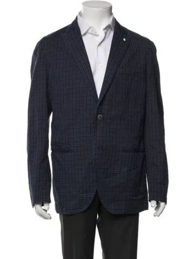 Pre-owned L.b.m 1911 Limited Edition Plaid Print Blazer In Blue