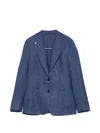 L.b.m 1911 Marl-effect Patch-pocket Blazer In Blue