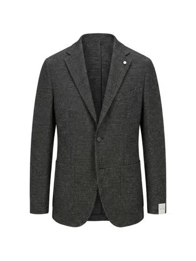 L.b.m 1911 Notch-lapel Single-breasted Blazer In Gray