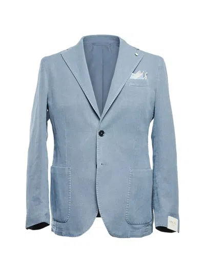 L.b.m 1911 Notched-lapel Single-breasted Blazer In Blue