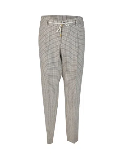 L.b.m 1911 Beige Houndstooth Pants In 01