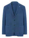 L.b.m 1911 Patch-pocket Linen Blazer In Blue