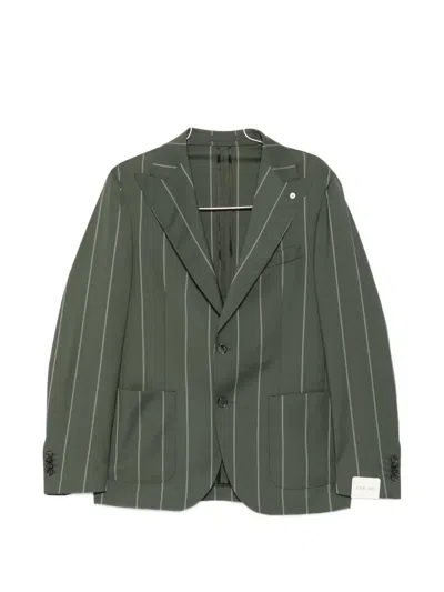 L.b.m 1911 Pinstripe-pattern Single-breasted Suit In Green