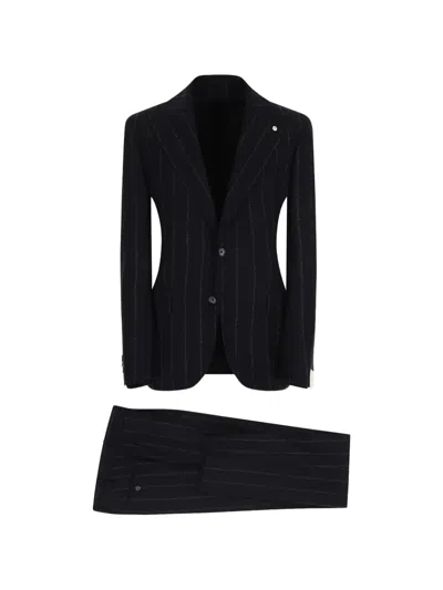 L.b.m 1911 Pinstripe-pattern Suit In Black