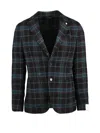 L.b.m 1911 Plaid Pattern Rounded Jacket With Notch Lapels In Multi