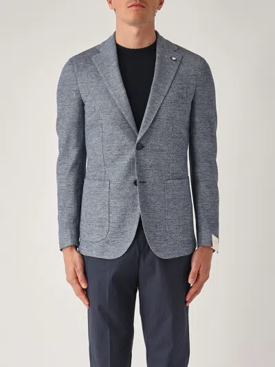 L.b.m 1911 Regolare Micro Operato Blazer In Gray