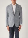 L.b.m 1911 Rever Lancia Tessuto Operato Blazer In Gray