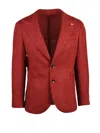 L.b.m 1911 Rounded Wool Jacket With Button Closure And Patch Pockets In Burgundy