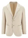 L.b.m 1911 L. B.m. 1911 Silk-blend Single-breasted Jacket In Neutrals