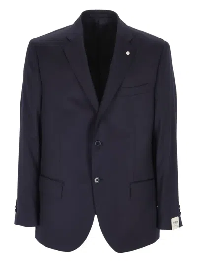 L.b.m 1911 Single-breasted Wool Blazer In Blue