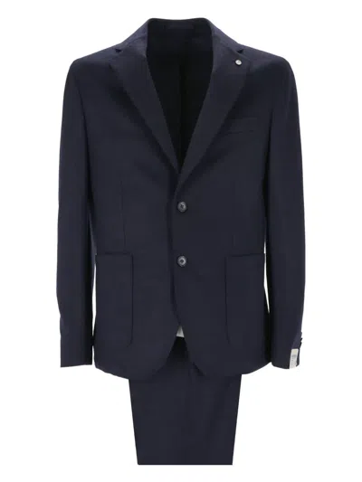 L.b.m 1911 Single-breasted Wool Suit In Blue