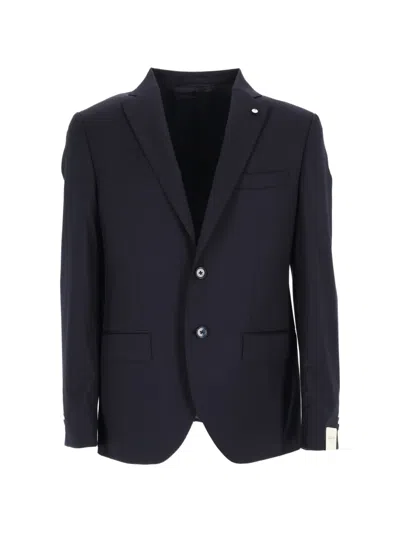 L.b.m 1911 Single-breasted Notch-lapel Blazer In Blue