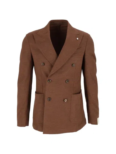 L.b.m 1911 Tom Double-breasted Jacket In Brown