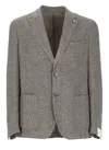 L.b.m 1911 Virgin Wool And Linen Jacket In Gray