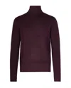 L.b.m 1911 Virgin Wool Turtleneck Sweater With Ribbed Finishes In Brown