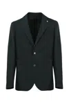 L.b.m 1911 Wool And Linen Jacket In Verde