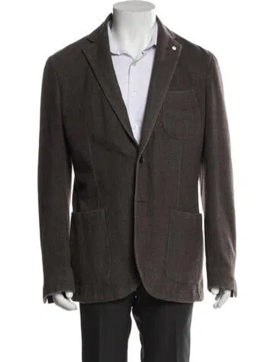 Pre-owned L.b.m 1911 Wool Patterned Blazer In Brown