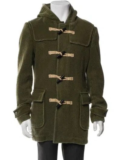 Pre-owned L.b.m 1911 Wool Plaid Print Utility Jacket In Green