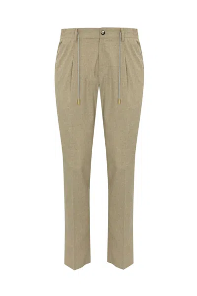 L.b.m 1911 Wool Trousers With Drawstring In Brown