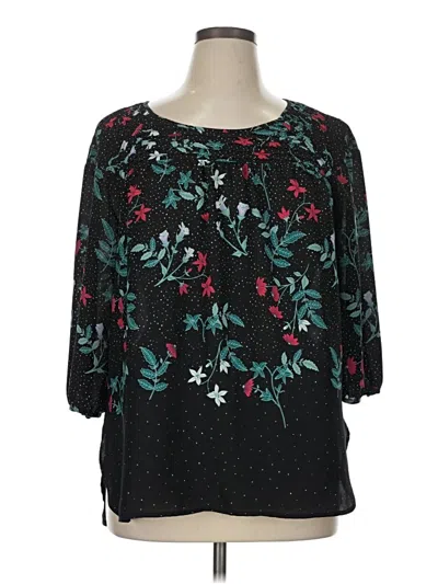 Pre-owned Lc Lauren Conrad 3/4 Sleeve Blouse In Black