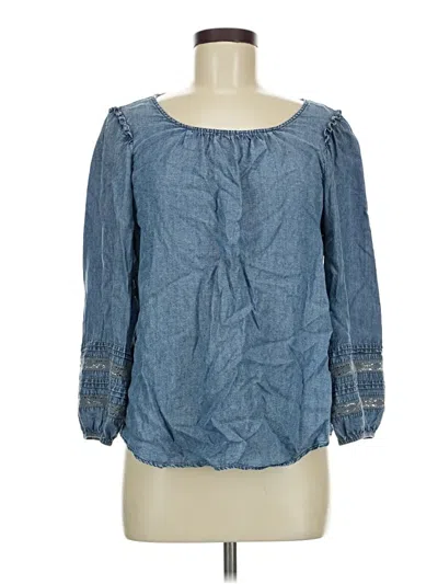 Pre-owned Lc Lauren Conrad 3/4 Sleeve Blouse In Blue
