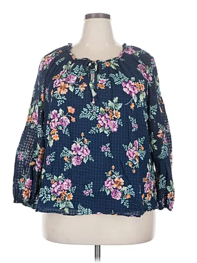 Pre-owned Lc Lauren Conrad 3/4 Sleeve Blouse In Blue