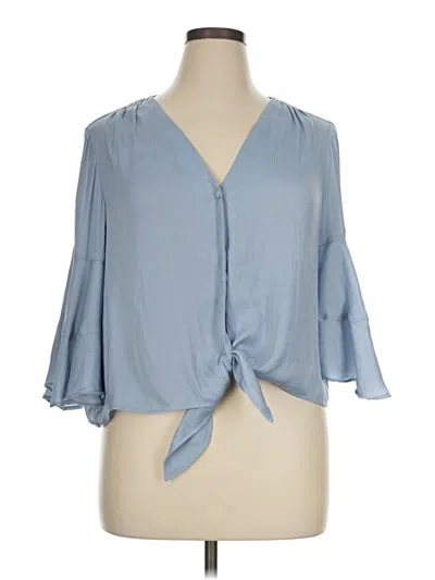 Pre-owned Lc Lauren Conrad 3/4 Sleeve Blouse In Blue