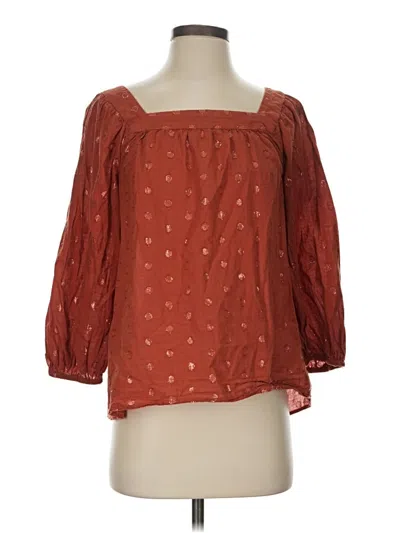 Pre-owned Lc Lauren Conrad 3/4 Sleeve Blouse In Brown