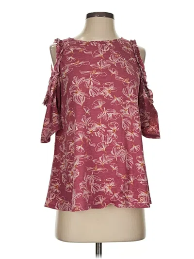 Pre-owned Lc Lauren Conrad 3/4 Sleeve Blouse In Burgundy