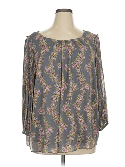 Pre-owned Lc Lauren Conrad 3/4 Sleeve Blouse In Gray