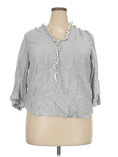 Pre-owned Lc Lauren Conrad 3/4 Sleeve Blouse In Gray