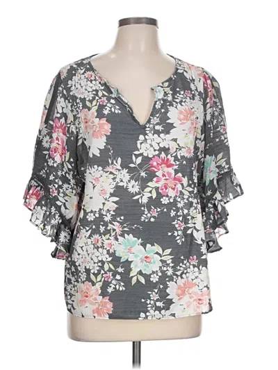 Pre-owned Lc Lauren Conrad 3/4 Sleeve Blouse In Gray