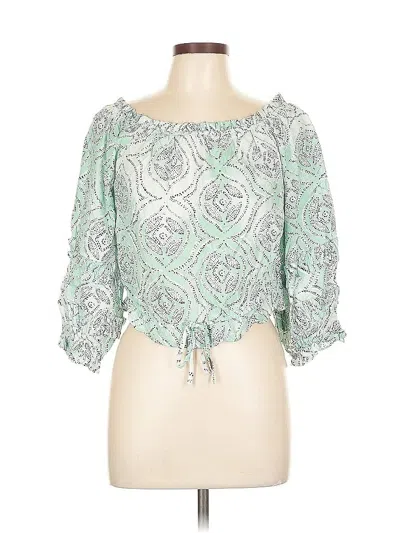 Pre-owned Lc Lauren Conrad 3/4 Sleeve Blouse In Green