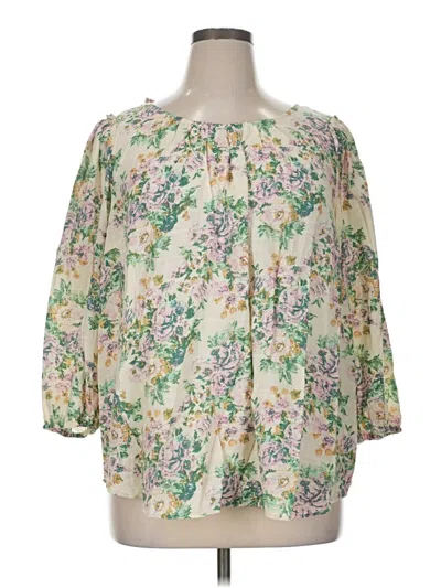 Pre-owned Lc Lauren Conrad 3/4 Sleeve Blouse In Green
