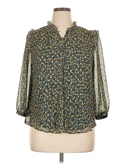 Pre-owned Lc Lauren Conrad 3/4 Sleeve Blouse In Green