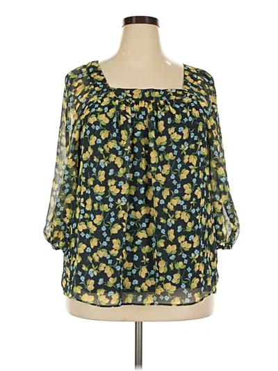 Lc Lauren Conrad 3/4 Sleeve Blouse In Green