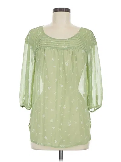 Lc Lauren Conrad 3/4 Sleeve Blouse In Green