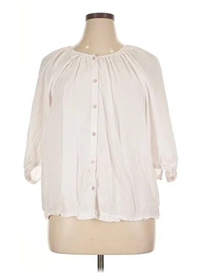 Pre-owned Lc Lauren Conrad 3/4 Sleeve Blouse In Ivory