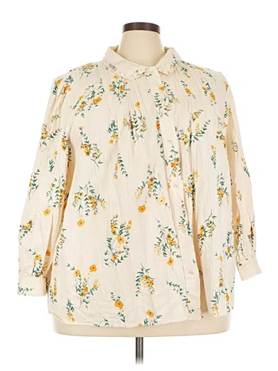Pre-owned Lc Lauren Conrad 3/4 Sleeve Blouse In Ivory