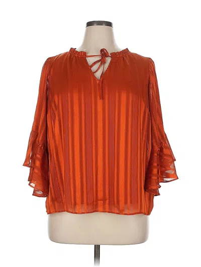 Pre-owned Lc Lauren Conrad 3/4 Sleeve Blouse In Orange