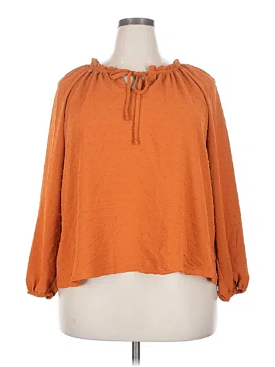 Pre-owned Lc Lauren Conrad 3/4 Sleeve Blouse In Orange
