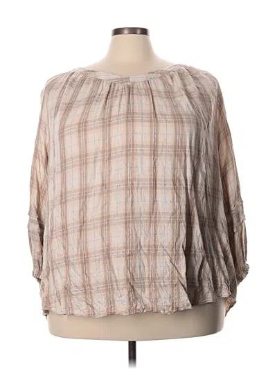 Pre-owned Lc Lauren Conrad 3/4 Sleeve Blouse In Tan