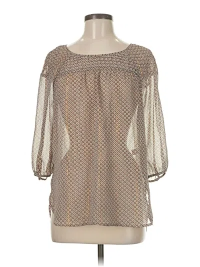 Pre-owned Lc Lauren Conrad 3/4 Sleeve Blouse In Tan