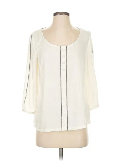 Pre-owned Lc Lauren Conrad 3/4 Sleeve Blouse In White