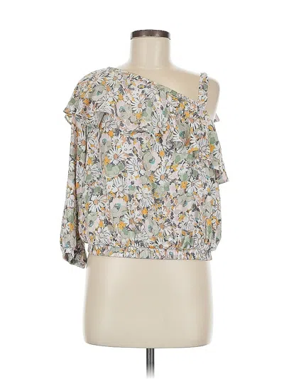 Pre-owned Lc Lauren Conrad 3/4 Sleeve Blouse In White