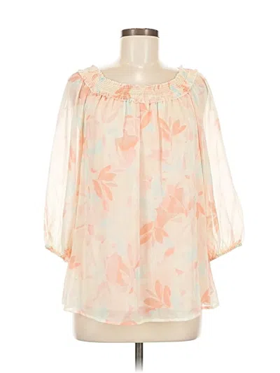 Pre-owned Lc Lauren Conrad 3/4 Sleeve Blouse In White