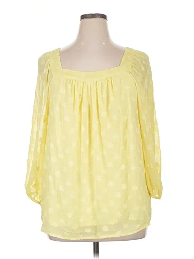 Pre-owned Lc Lauren Conrad 3/4 Sleeve Blouse In Yellow