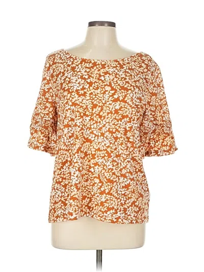 Pre-owned Lc Lauren Conrad 3/4 Sleeve T-shirt In Orange