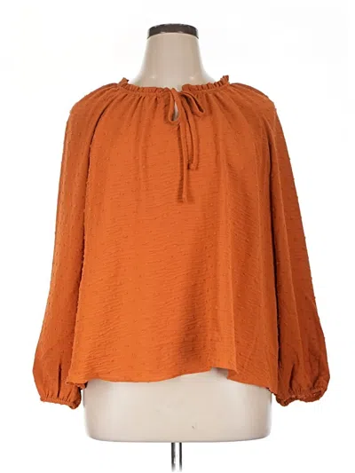 Pre-owned Lc Lauren Conrad 3/4 Sleeve T-shirt In Orange