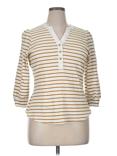 Pre-owned Lc Lauren Conrad 3/4 Sleeve T-shirt In White